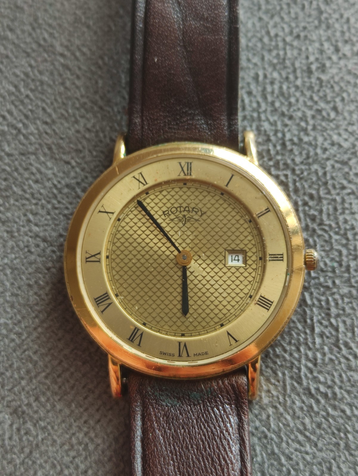 Vintage Rotary Wilshire Gents Swiss Watch 18K Gold Plated – FOR PARTS / REPAIR