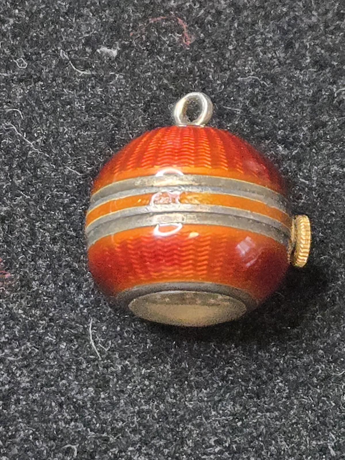 Bucherer Guilloche Enamel Red Swiss 17j Mechanical Pendant Watch VTG
