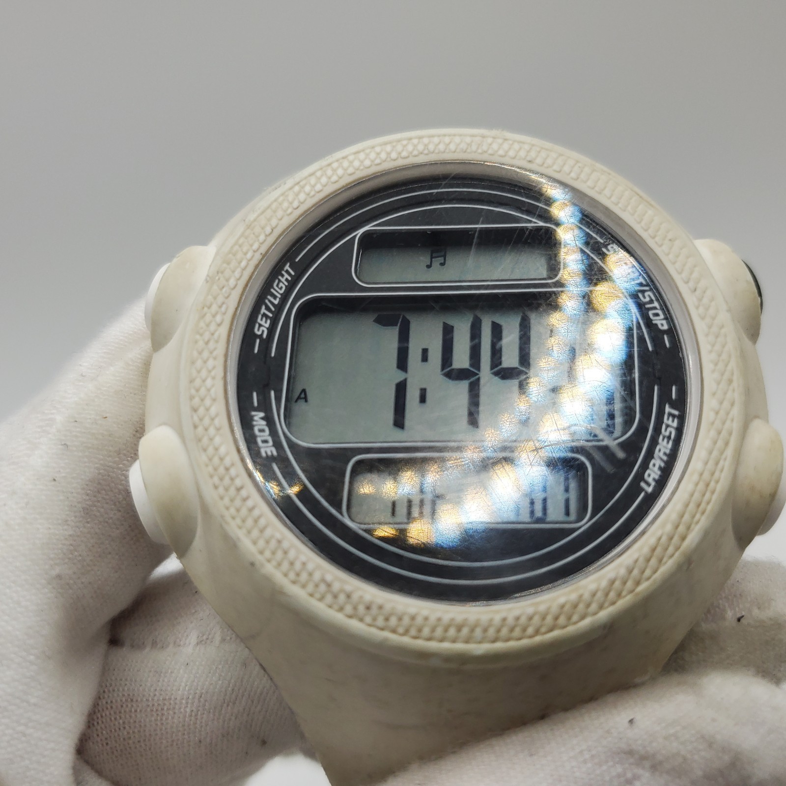 Adidas White ADP6083 Digital Watch Mens 53mm New Battery