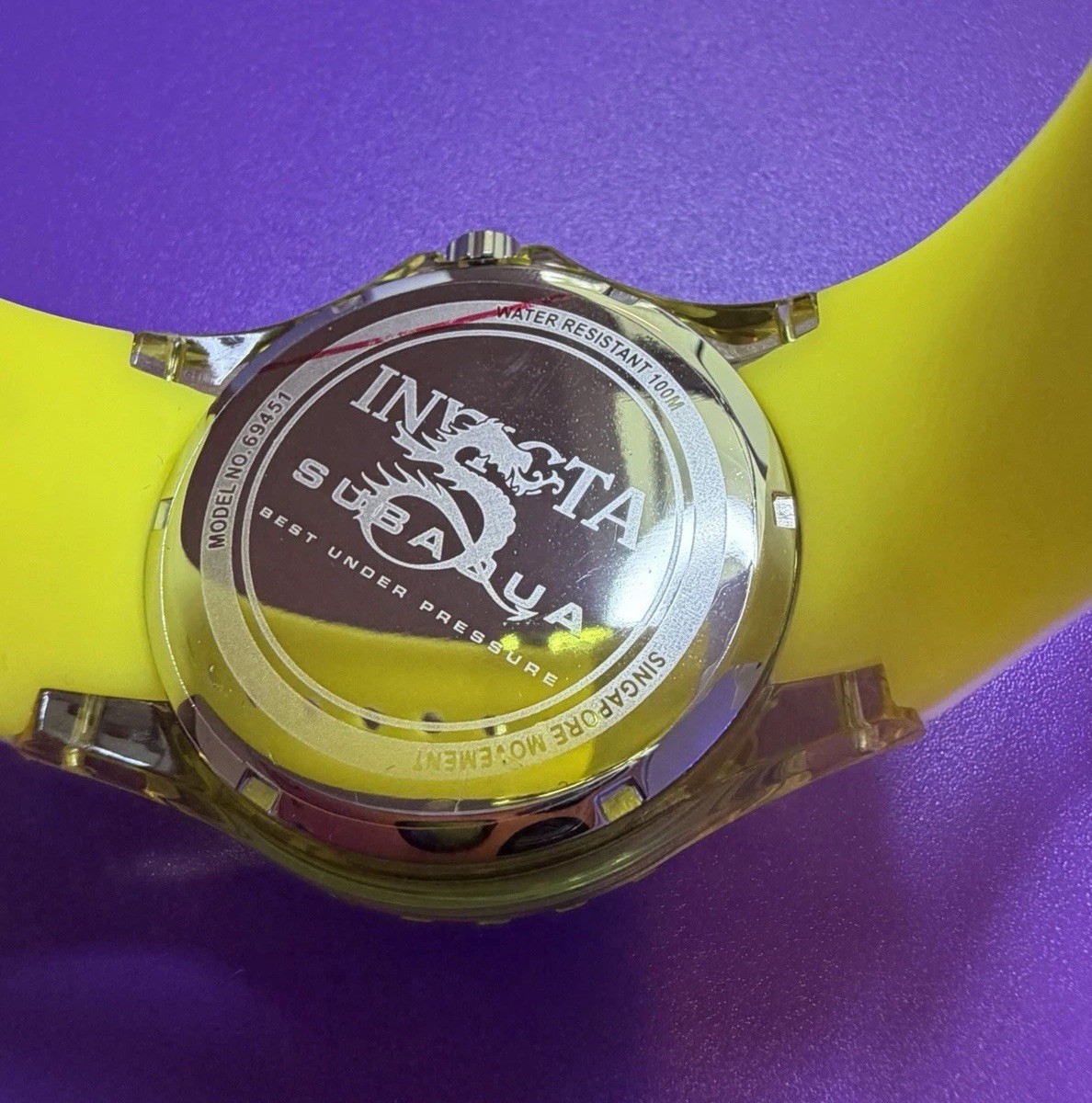 Invicta Men’s Subaqua 69451 44mm Quartz Diver Watch Yellow New Box Tag