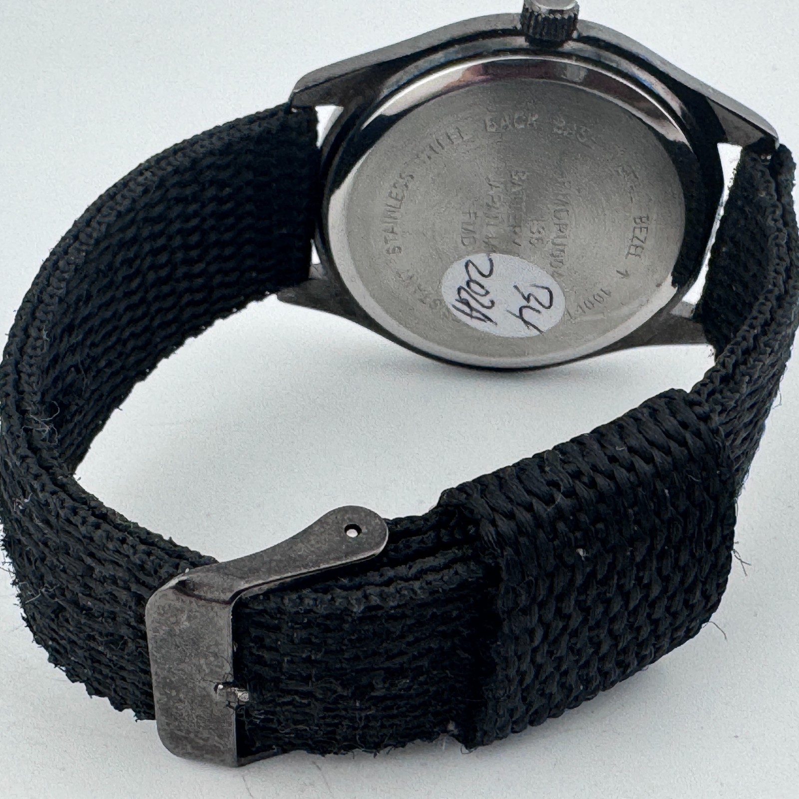 VTG FMD Military Style Quartz Watch Men 30m Black Nylon Japan Analog New Battery