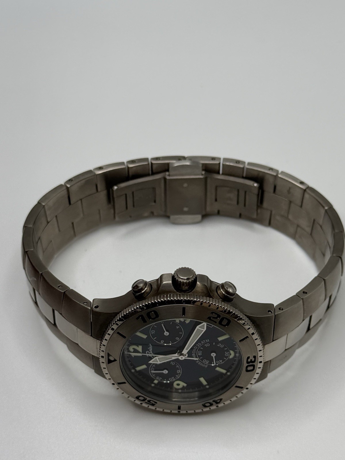 Belair All Titanium Swiss Chronograph Blue Dial 20 ATM G10.211 Mens watch