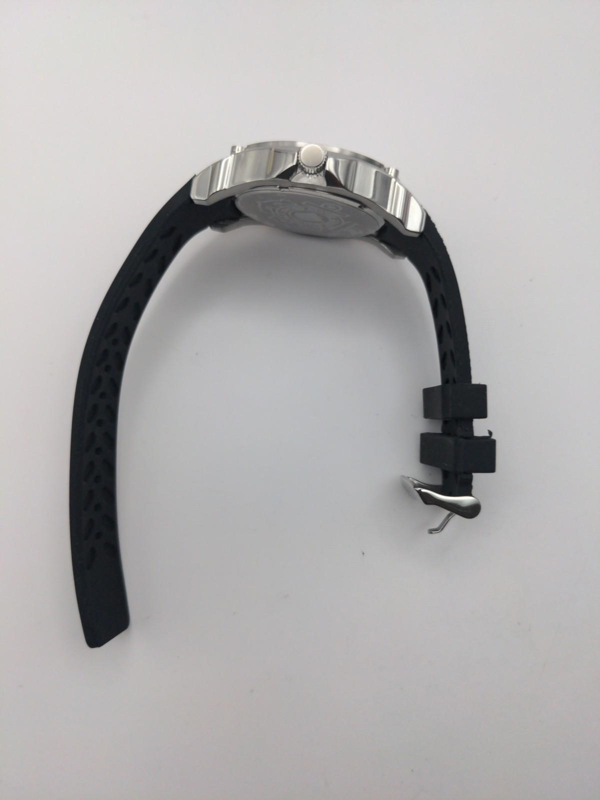 United States Coast Guard Wristwatch Analog CGA White Dial Blk Silicone Band