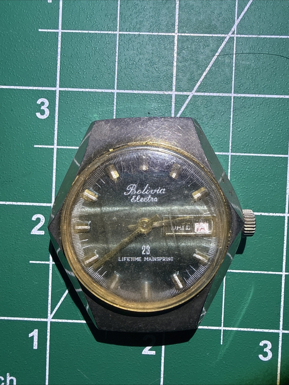 Vintage Bolivia Electra Men’s 23 Lifetime Main Spring Watch Case Parts / Repair