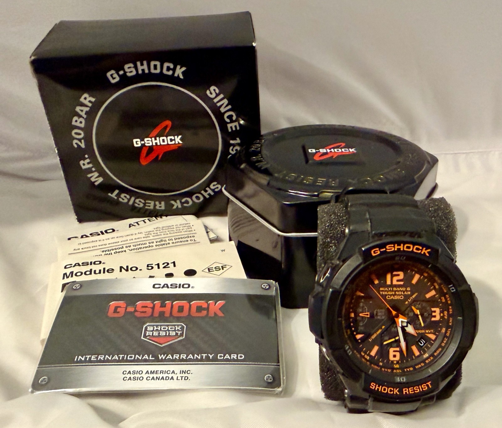 CASIO G-Shock Sky Cockpit GW-3000B-1A Black Solar Radio Controlled Pilot Watch