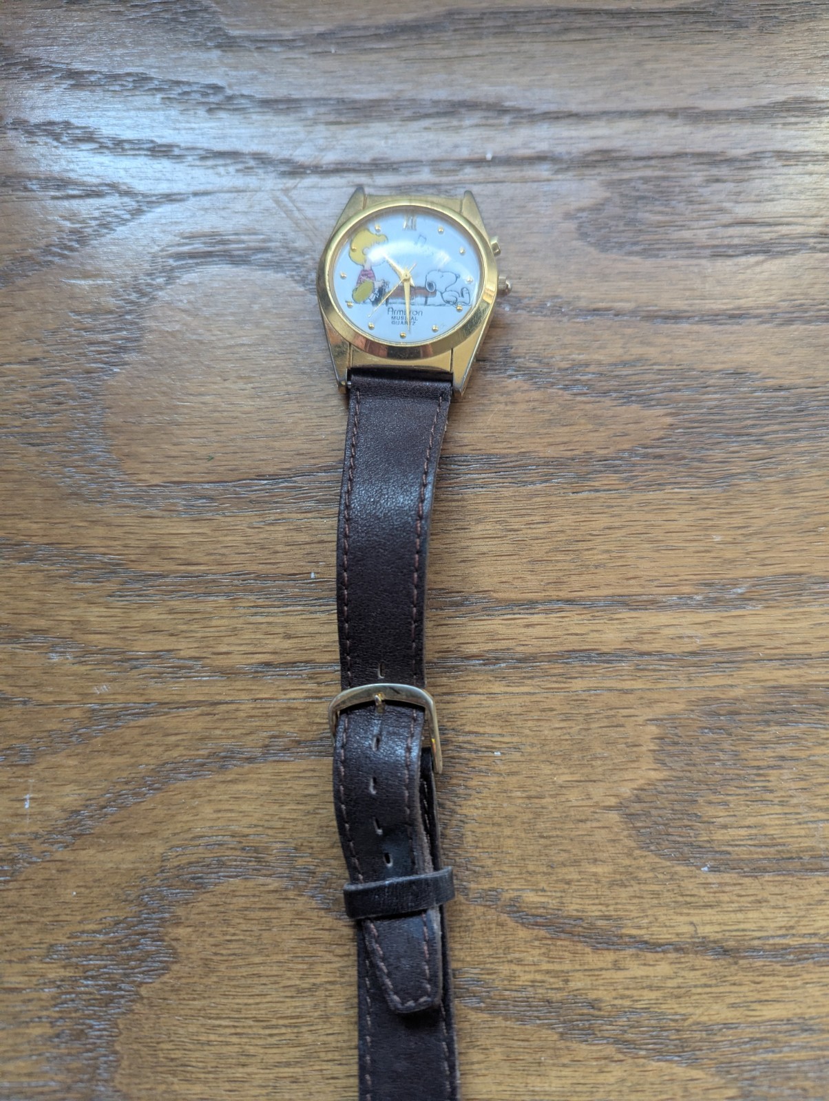 1994 Armitron Peanuts Snoopy & Schroeder Musical Wristwatch Ode to Joy READ
