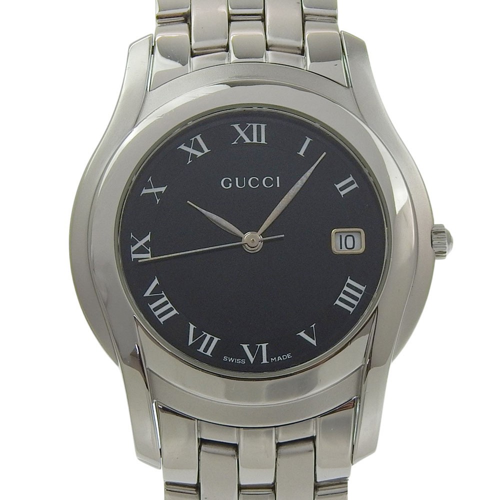 GUCCI Watches 5500M blackDial Stainless Steel Quartz Analog display Boys