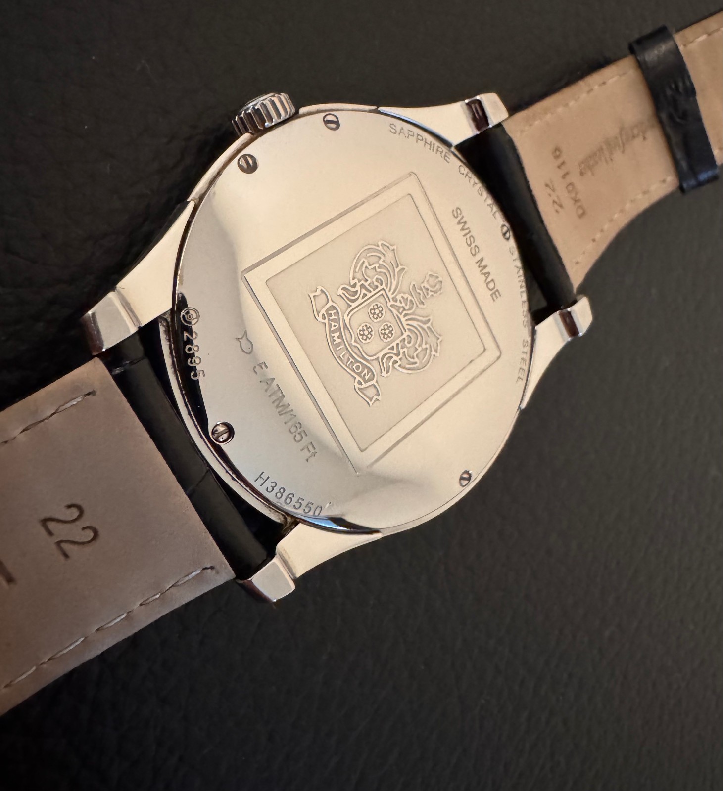 Hamilton Jazzmaster Small Second Automatic Black Strap Box and Papers H38655785