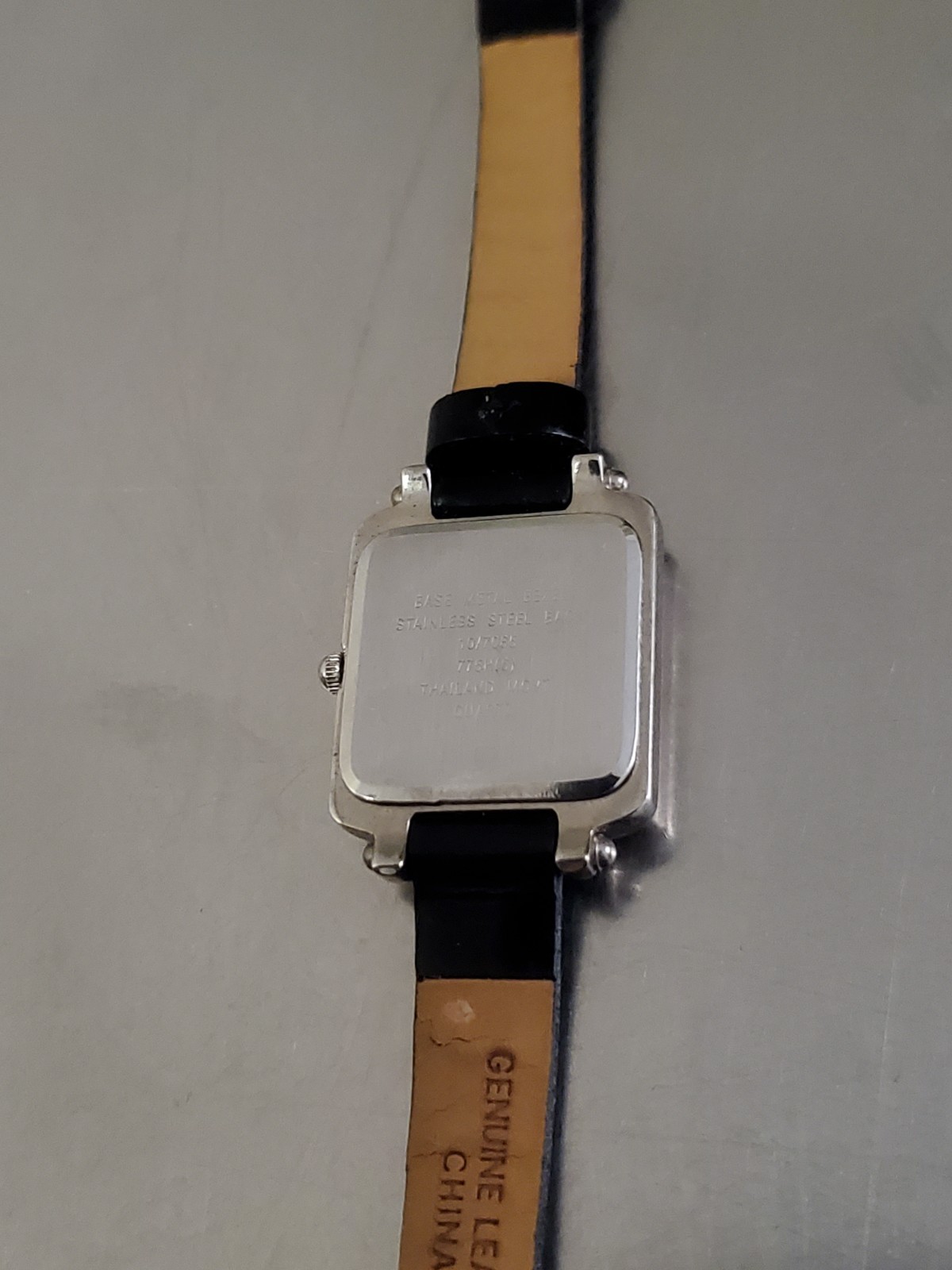 Anne Klein II Watch Women’s Analog Date Vintage Blue Dial Black Leather 44 mm