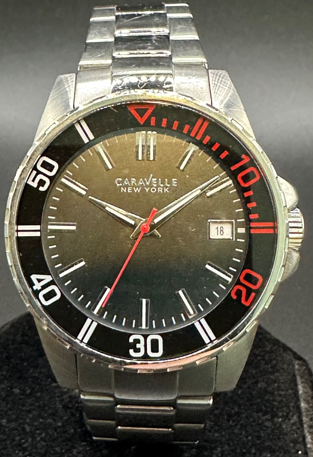 Mens brand new old stock CARAVELLE BY BULOVA sample NO MOVEMENT Wrist watch 45mm