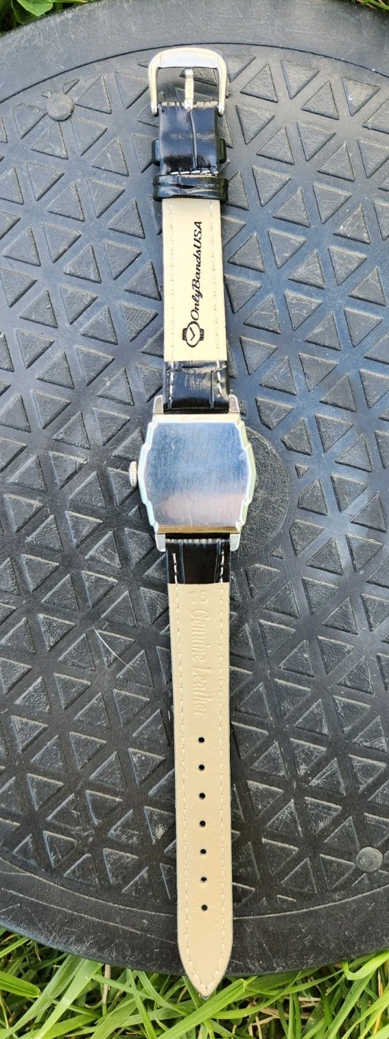 Vtg 1932 Elgin Model 1 Grade 487 Men’s 29mm Stepped Tank Watch Mechanical NICE!!
