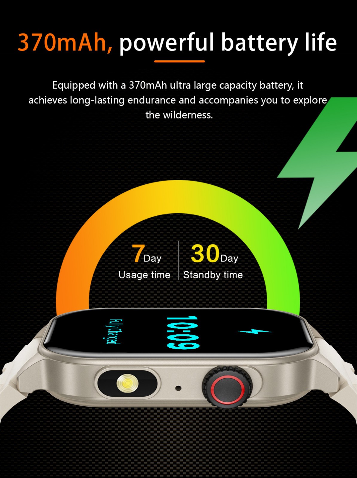 Men Smart Watch 2.01» Rectangle Sport Watch Health Monitor Call Reminder Watch