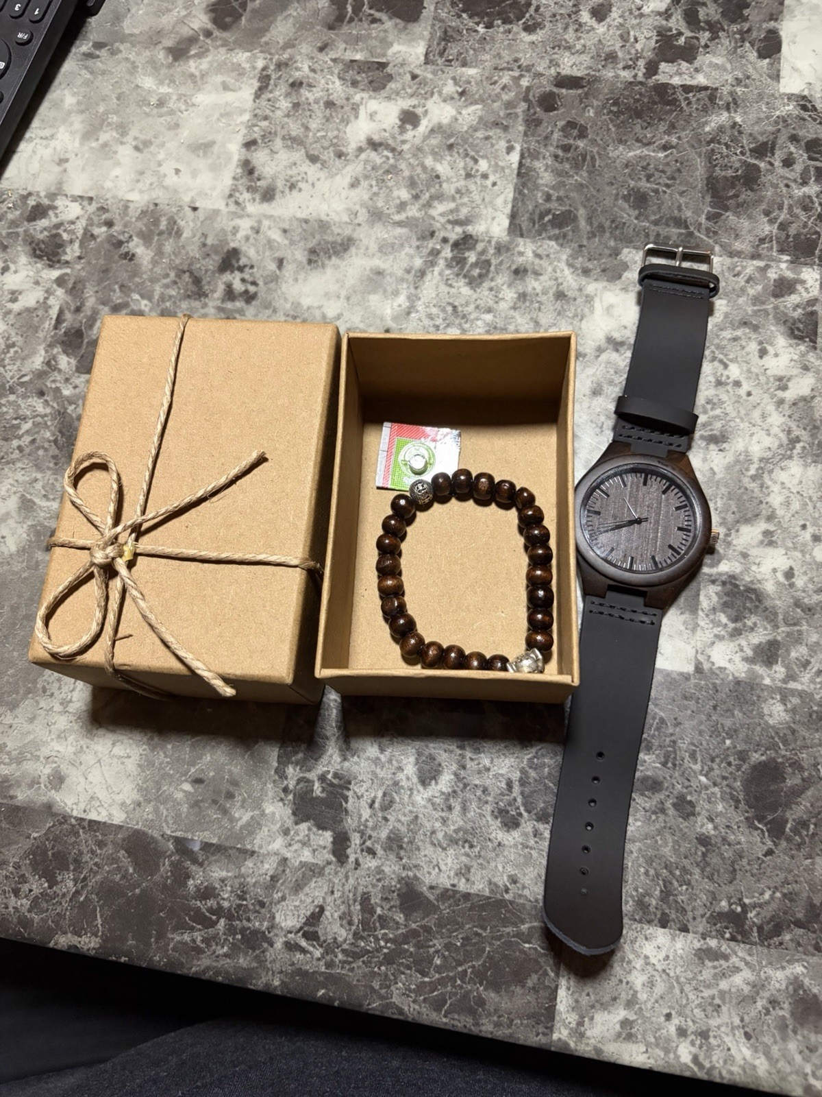 Men’s Wooden Watch “To My Husband I Love You” Engraved Gift – New w/ Box