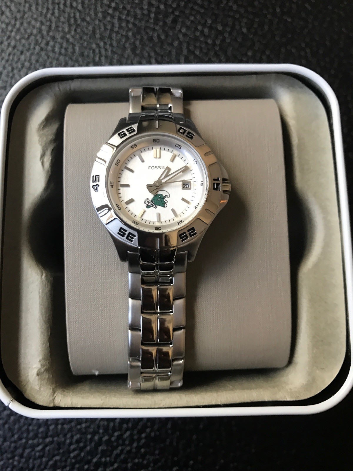 Fossil PR5339 Women’s Round Analog Date Stainless Steel Watch Tulane University