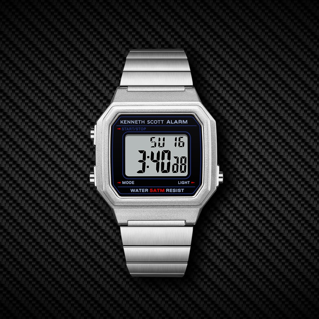 Kenneth Scott Women’s Digital Watch | Black Dial, 43mm, 50 m (5 ATM)