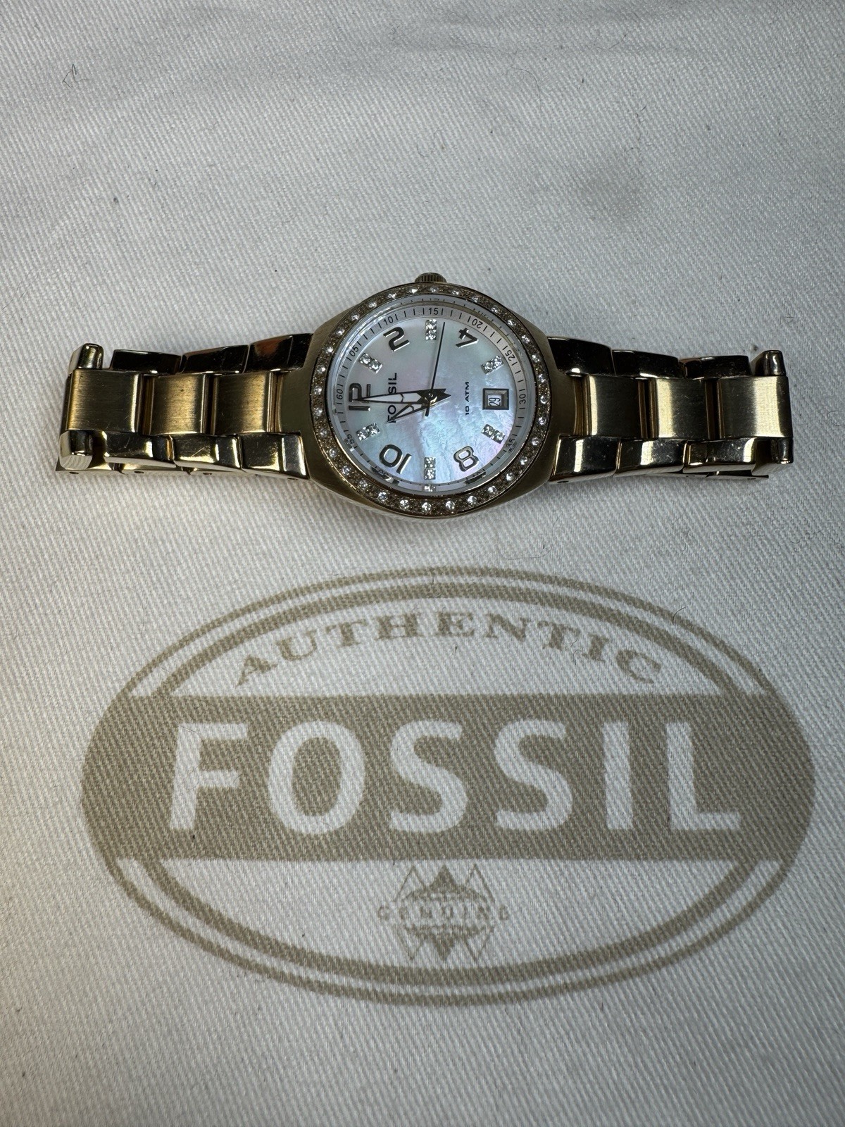 Fossil AM4219 Colleague Stainless Steel Mother-of-Pearl Quartz Watch