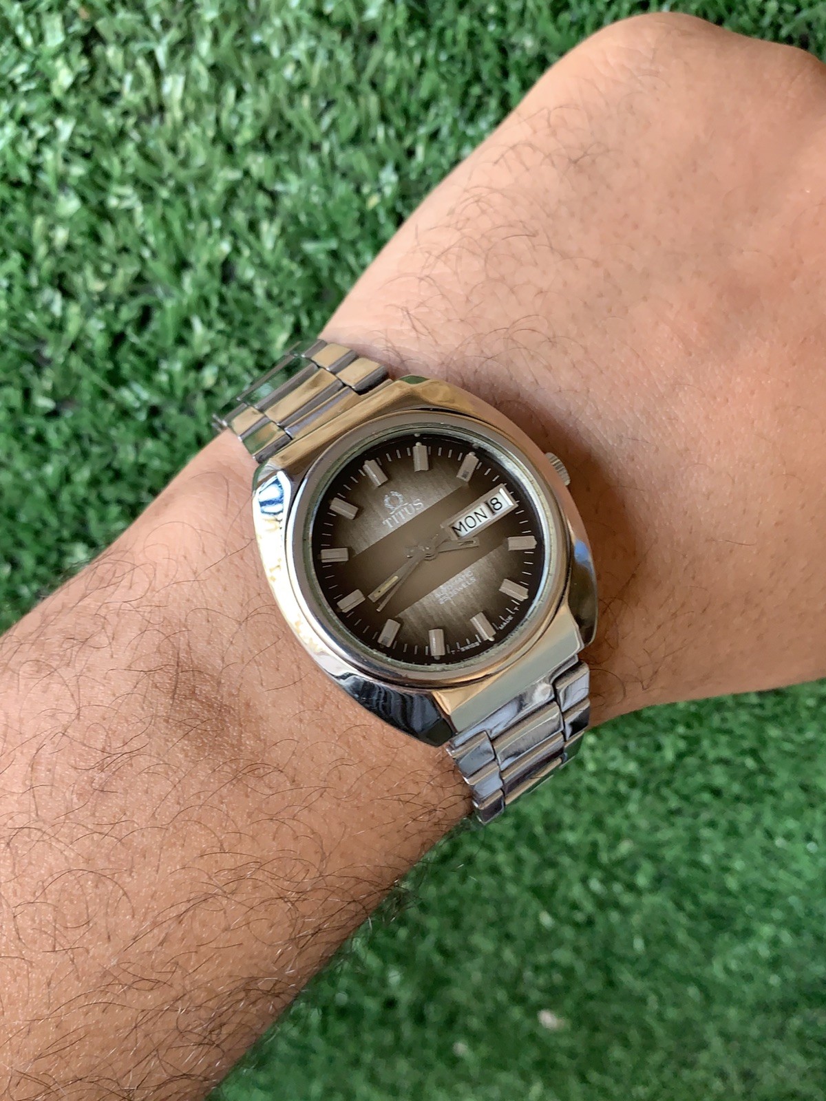 Vintage Solvil et Titus Geneve Automatic Watch 38mm Gradient Dial 25J Swiss Made