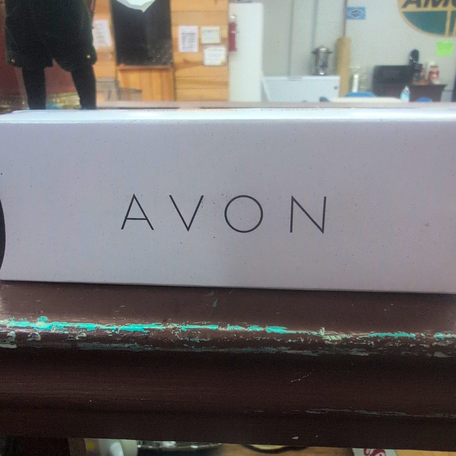 Avon Quartz Analog Silver Tone Round Stick Dial Metal Bracelet Watch w/ Box