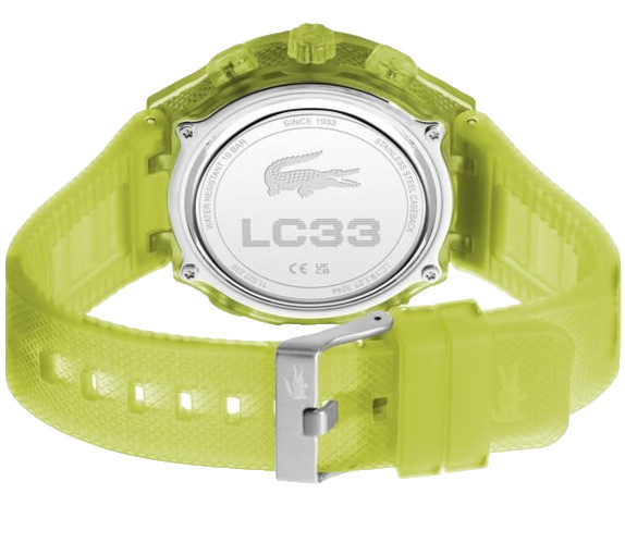 LACOSTE LC33 2011432 ANALOG & DIGITAL GREEN DIAL SILICONE STRAP 45MM MENS WATCH