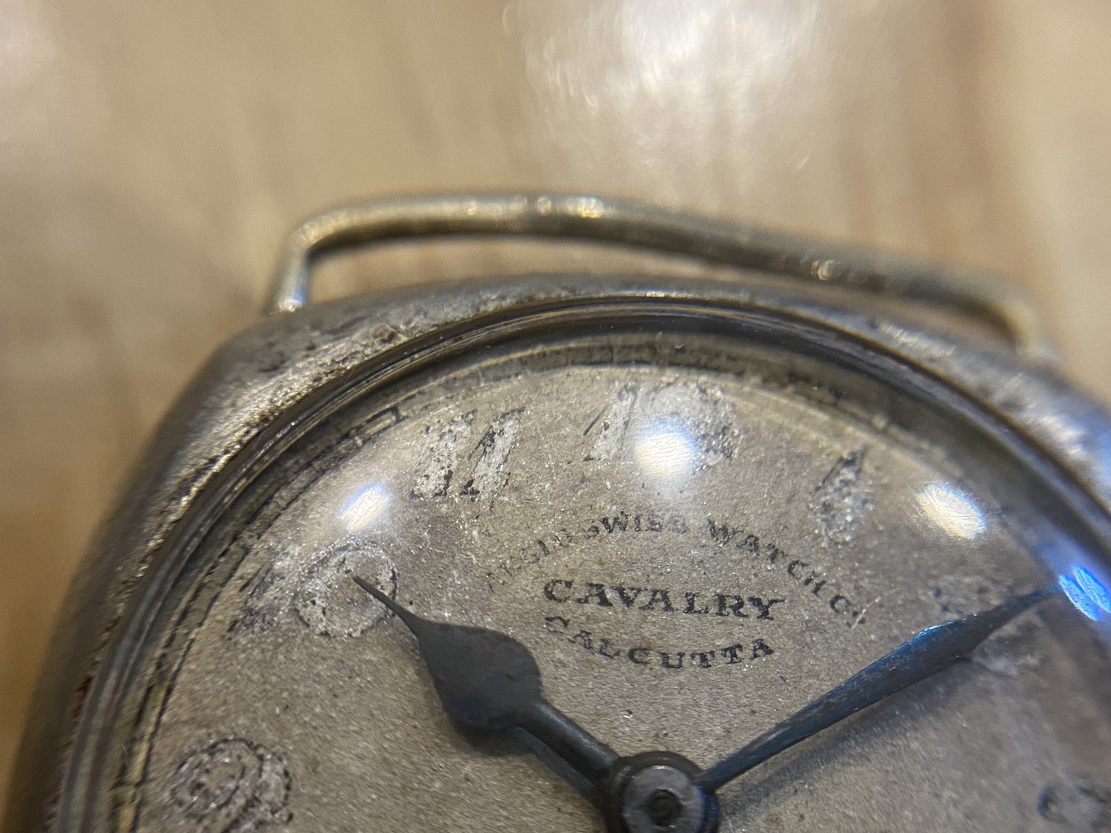 vintage early PAF Issued Anglo Swiss Watch Cushion Army Pakistan India PLS READ