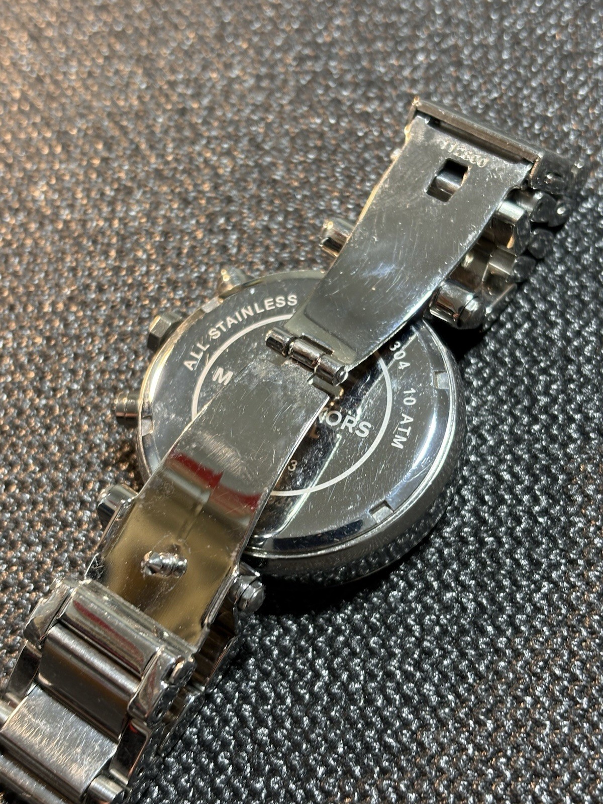 Michael Kors Women’s Parker Watch MK5353 Silver Tone Chronograph Gemmed Bezel #3