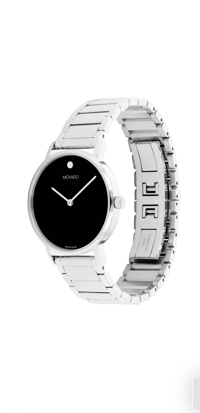 Brand New Movado Signature Women’s Black Dial Stainless Steel 32mm Watch 0607945