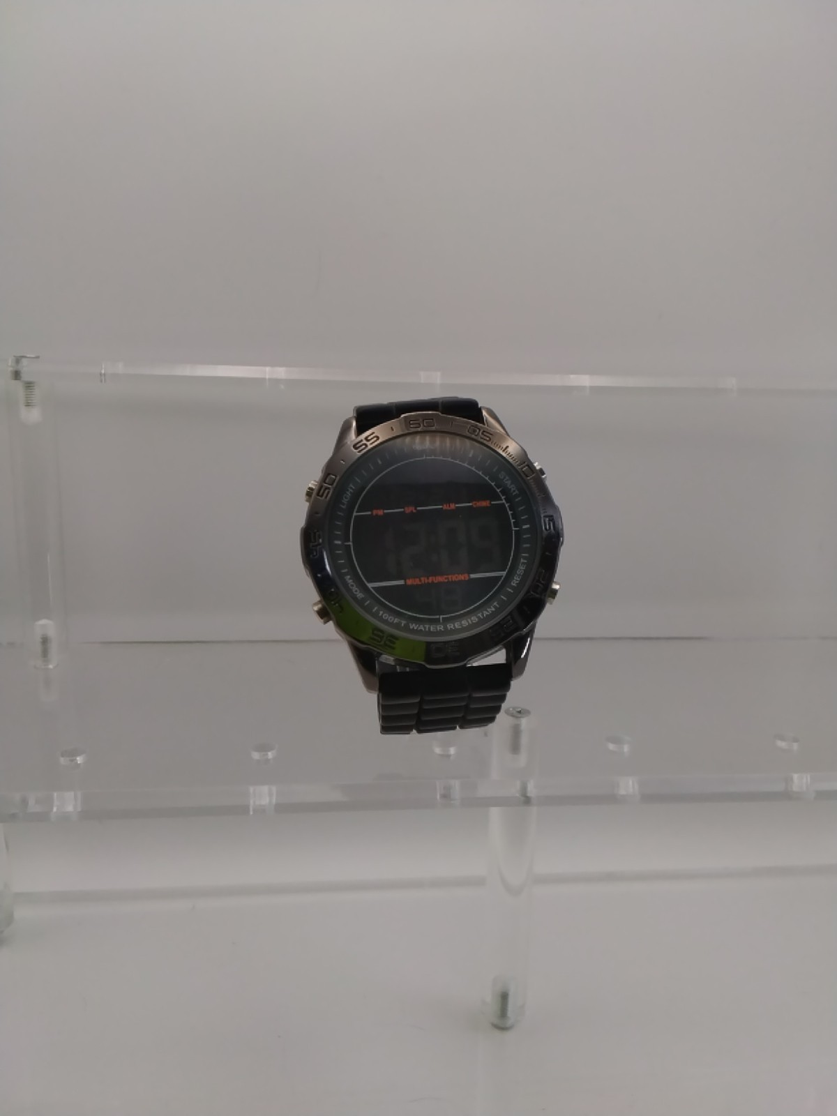 Mossimo FMDMO101 Multifunction Quartz Digital Men’s Black Silicone Band Watch