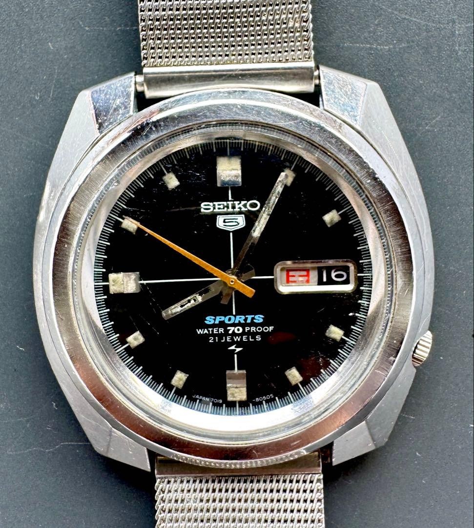 OH Completed Seiko 5 Sports Wide Bezel 7019 8020 21 Jewels Automatic