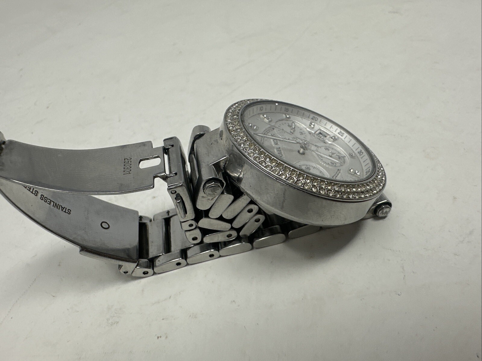 Michael Kors Parker Ladies Chronograph Watch MK-5353 Stainless Needs New Battery