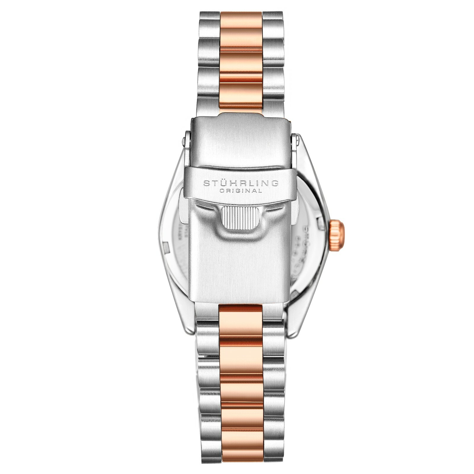 Stuhrling Women’s Quartz Crystal Studded Bezel MOP Dial Stainless Steel Bracelet