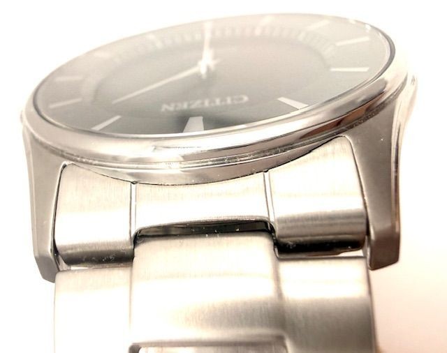 Operational Item CITIZEN SS Black Dial Eco Drive Men’s Watch E031 S103720 Box Li