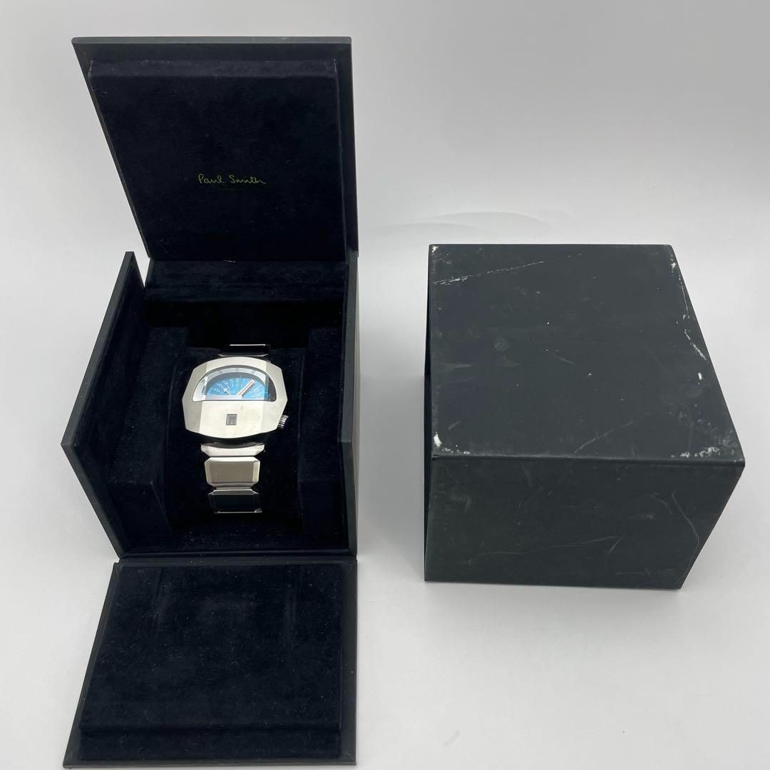 Paul Smith Watch Iron Mask Speedometer Blue PS20/00172 w/Box Working Auth Japan