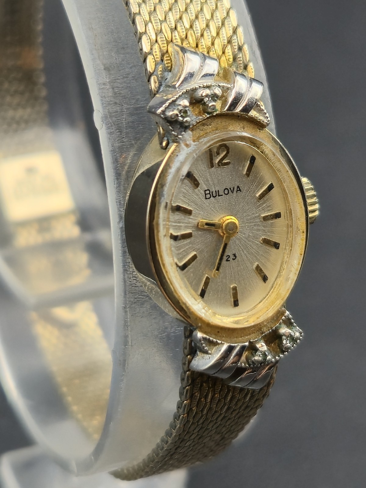 1969 Bulova 10K RGP 14mm Ladies 23J Watch Runs w/ Finesse GF Mesh Band