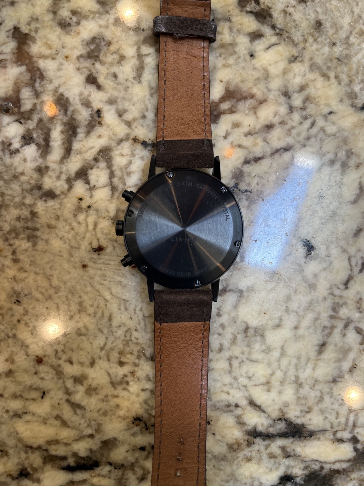 Rare Linjer Chrono Black Dial Quartz Watch – Sleek Minimalist Design! w/box&card
