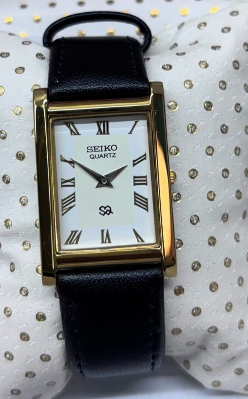 Vintage Refurbished Seiko Slim Tank Quartz Japan Men’s Wrist Watch