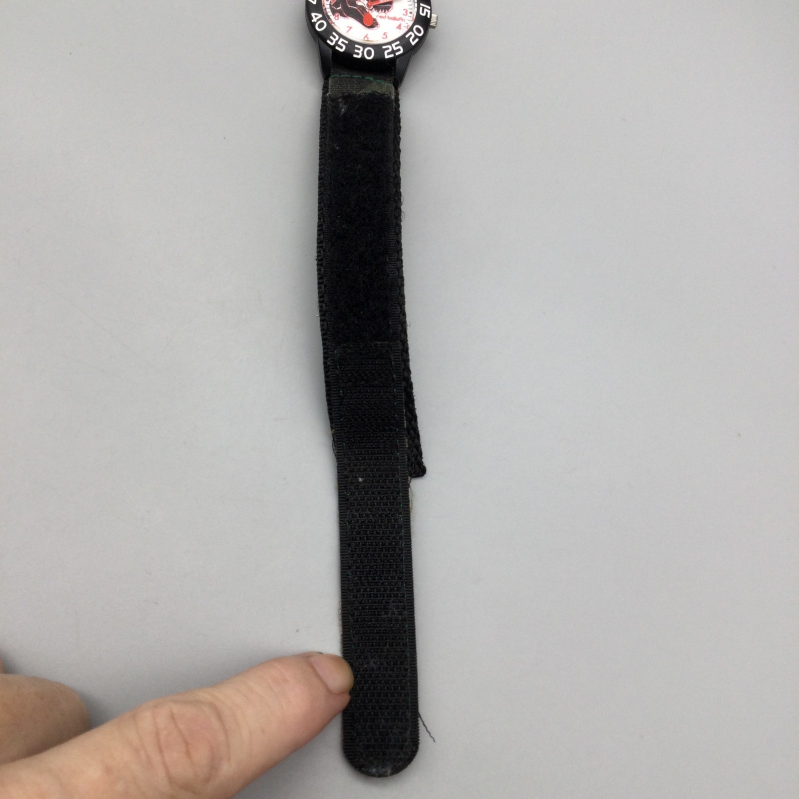 Red Balloon T Rex Time Teller Watch Kids Boy 32mm Black Tone Nylon Band