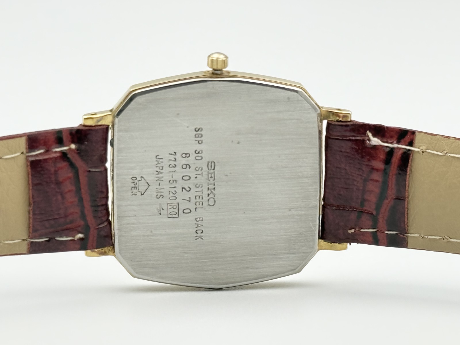 SEIKO Dolce 7731-5120 Gold Dial Quartz Men’s Dress Watch Japan Vintage #2