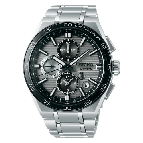 Seiko Astron GPS Solar Chronograph 44.1mm Gray Dial Titanium Watch SSH177