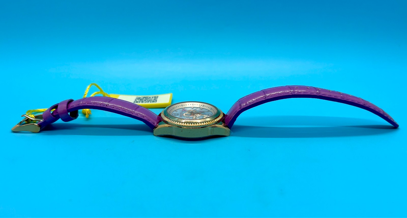 Invicta Wildflower Lady Watch 37136 Purple Leather Band Mother of Pearl Face NIB