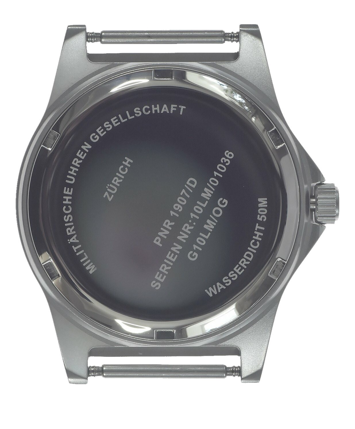 MWC G10LM Military Watch 50m Date Window Screw Case Back Olive Strap