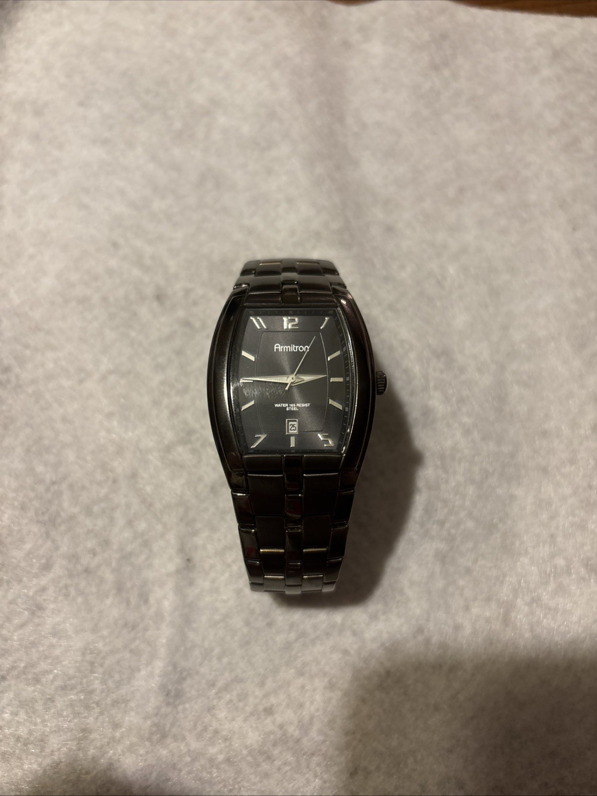 Men’s Black Tank Armitron Watch Classy Analog 165 Feet Water Resistant