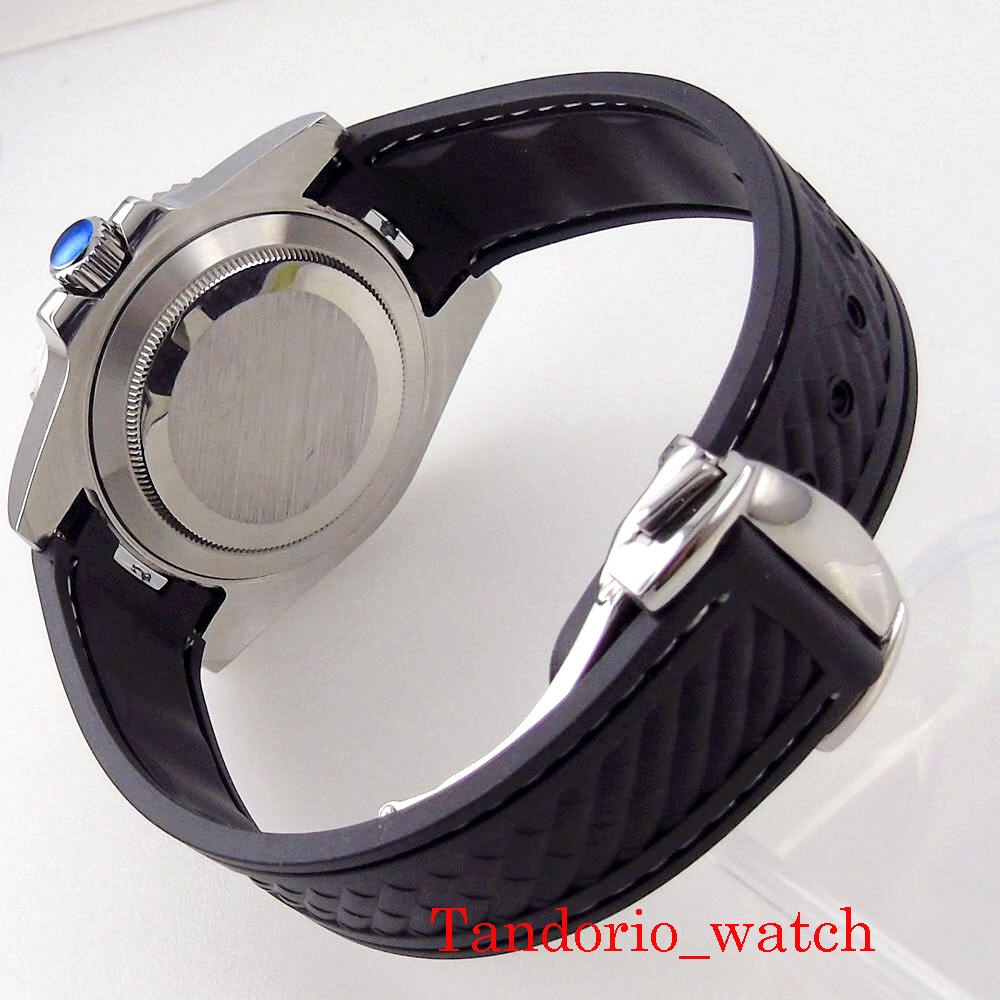 BLIGER 40mm Grey Green Dial Sapphire Glass NH38 Automatic Men Watch Rubber Band