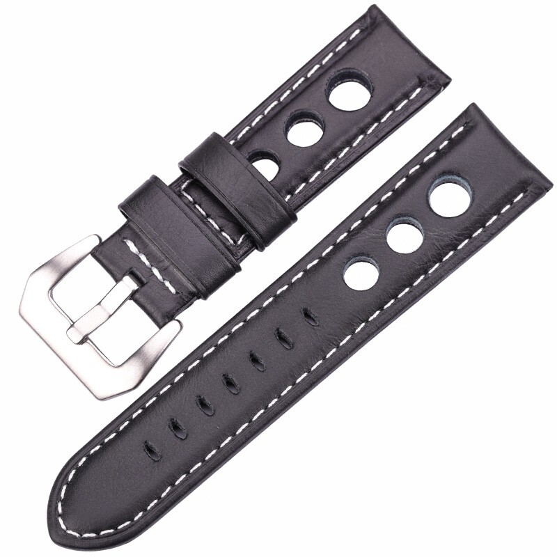 Correa De Reloj De Piel De Vaca Pulsera De Cuero Genuino De 20mm, 22mm Y 24mm La