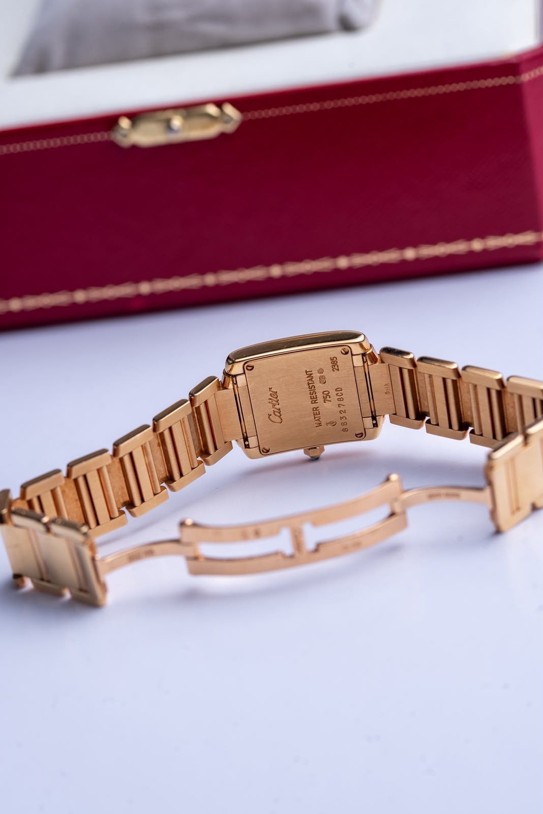 Cartier Tank Francaise 18K Yellow Gold Ladies Watch Ref 2385 Full Set Box