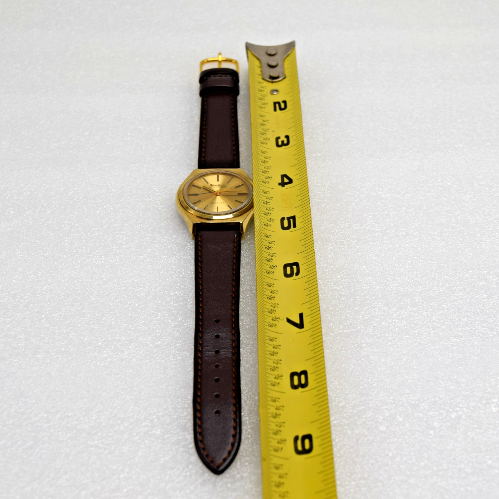 Vintage 1977 Bulova Accutron 35mm Gold Tone Men’s Swiss Quartz Watch-New Band