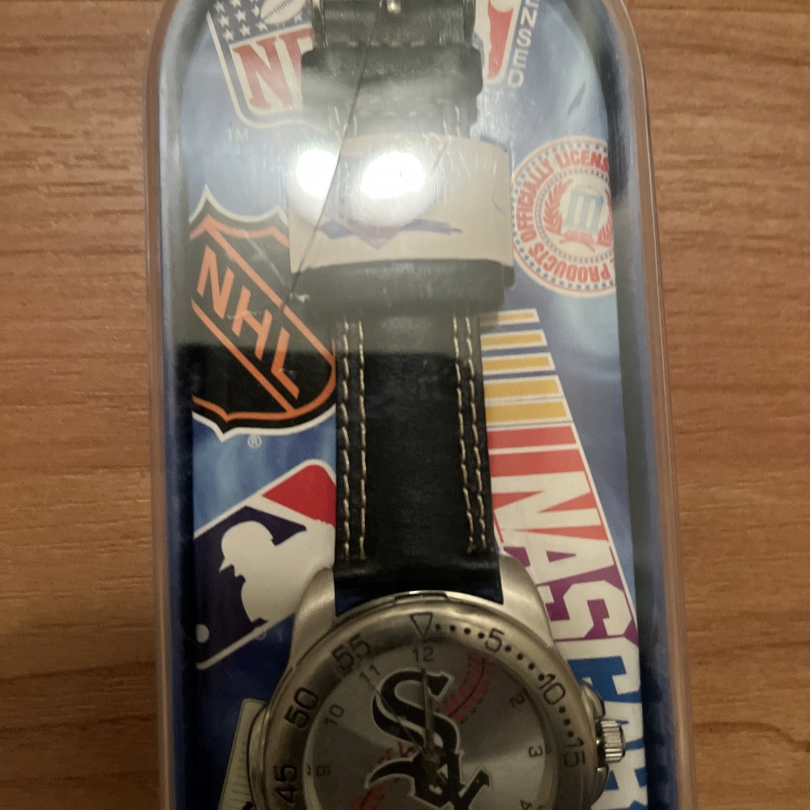 Chicago White Sox Men’s SPORTIVI Watch Genuine Leather Wristband Baseball Black