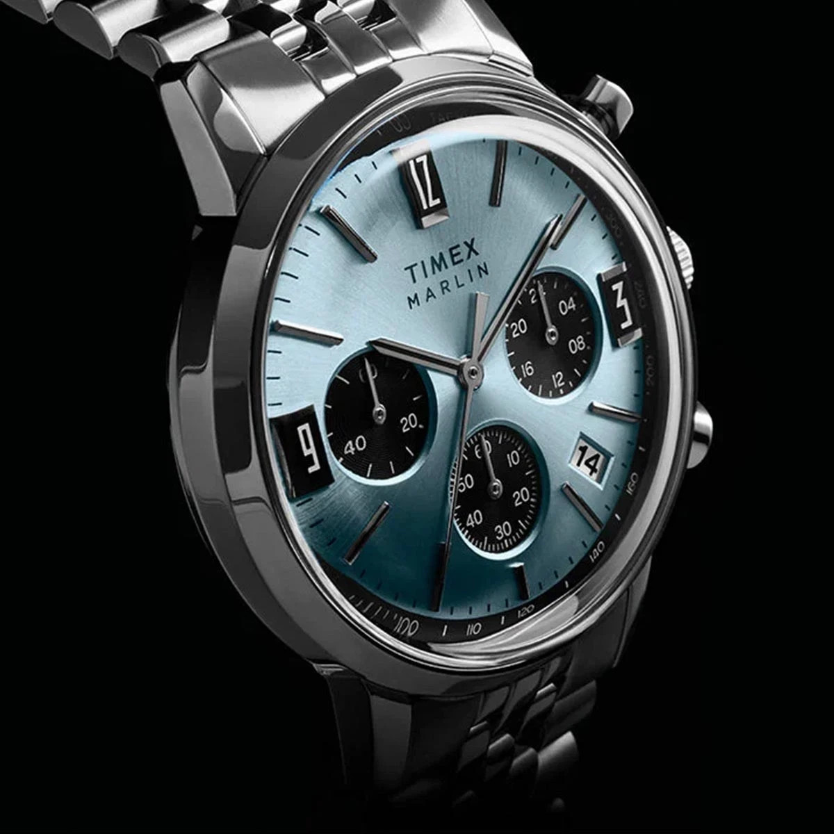 New Timex Mens Marlin Ice Blue Chronograph Watch TW2Y66500