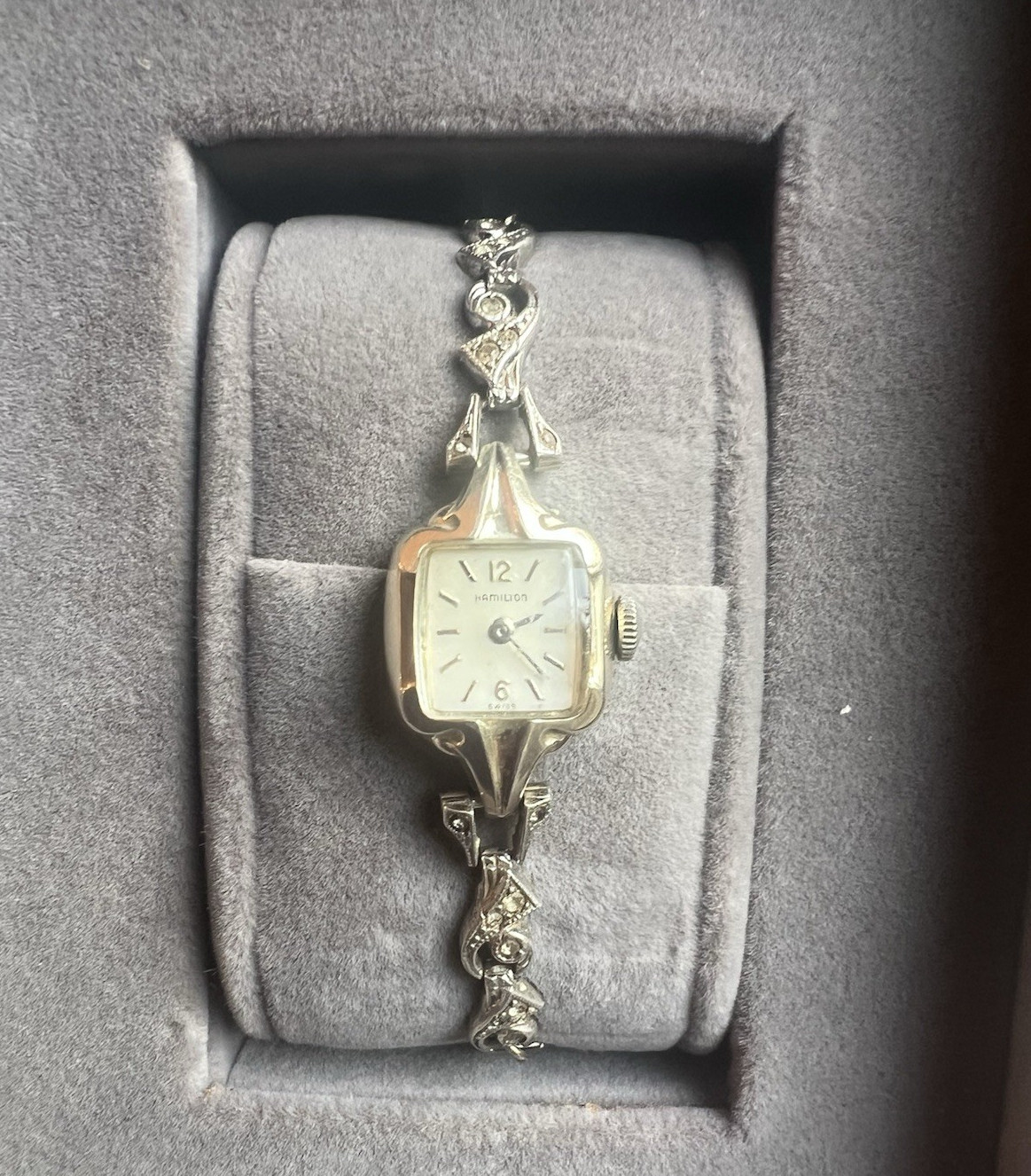 Vintage Hamilton Ladies Swiss Cocktail Watch 10K RGP Bezel Art Deco Working