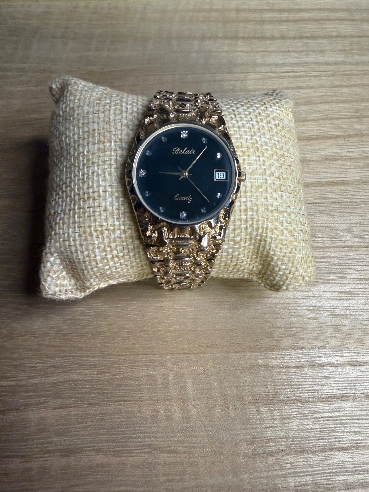 Vintage 1980s Belair Quartz «Gold Nugget» Watch – Complete Retro Set!