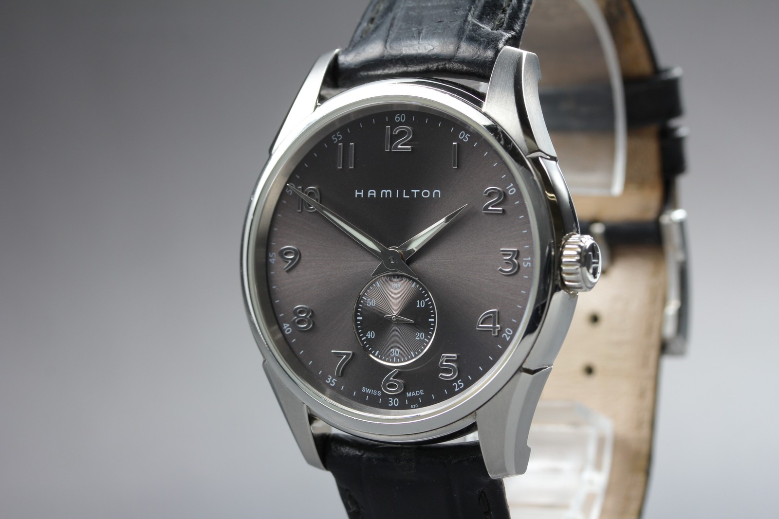 [N MINT] HAMILTON Jazzmaster H384110 40mm Gray Dial Small seconds Qz Men’s Watch
